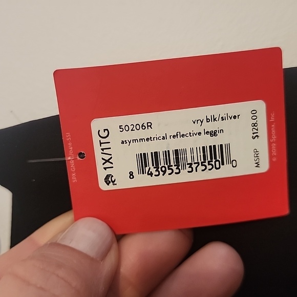 New Spanx Every Wear Asymmetrical Reflective 7/8 Leggings - Picture 5 of 7